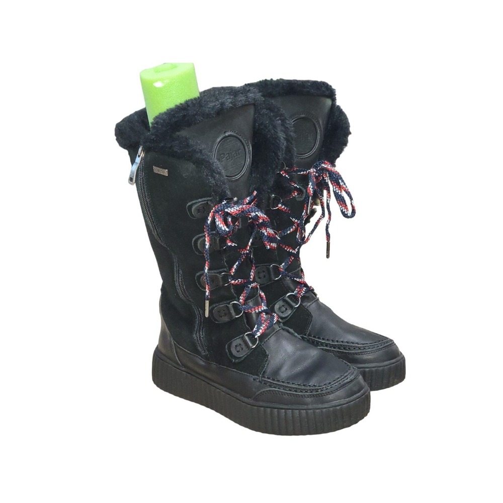 Pajar Womens Black Suede Faux Fur Lined Tall Winter Boots Size 7 -7.5 US / 38 EU